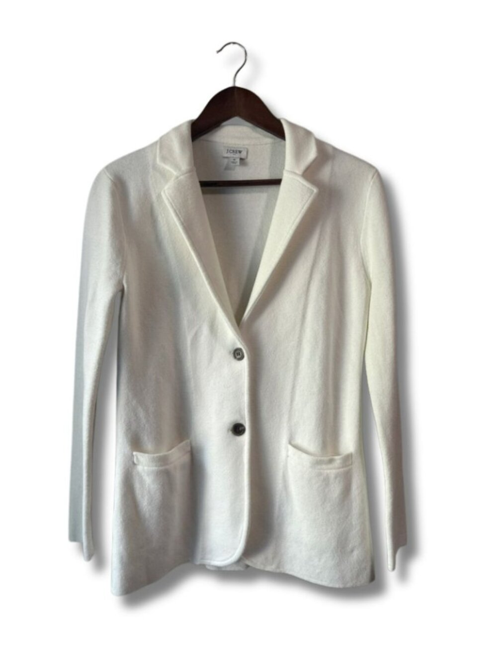 J.Crew Ivory Knit Blazer Women's Tailored Cardigan Jacket Preppy